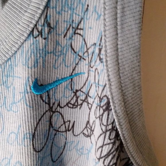 Nike Just Do It Dri-Fit Tank Top Light Blue Graphic Racerback Size M - Picture 3 of 4